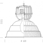 Lampada ad induzione EMC a sospensione – Schema – dimensioni